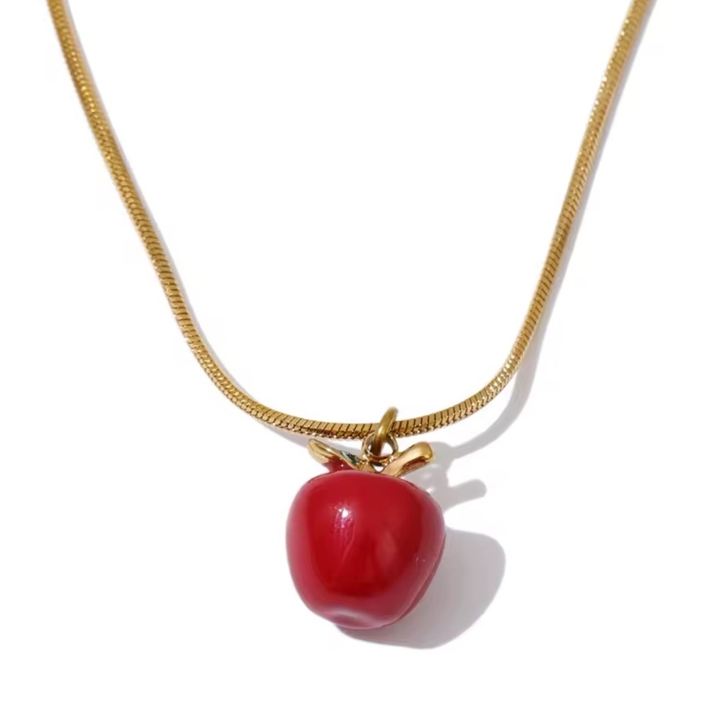 Red Apple Gold Necklace